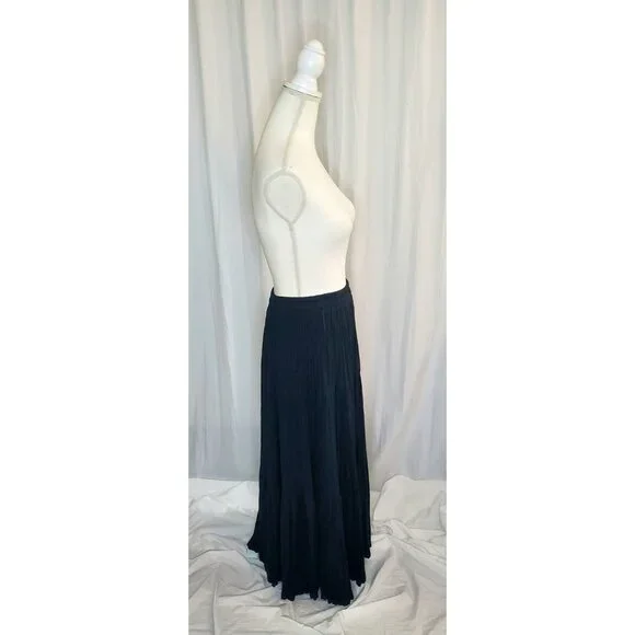 Vintage 90s Y2K Maxi Skirt One Size Black Ruffle Tiered Witchy Goth Whimsigoth - Picture 4 of 11